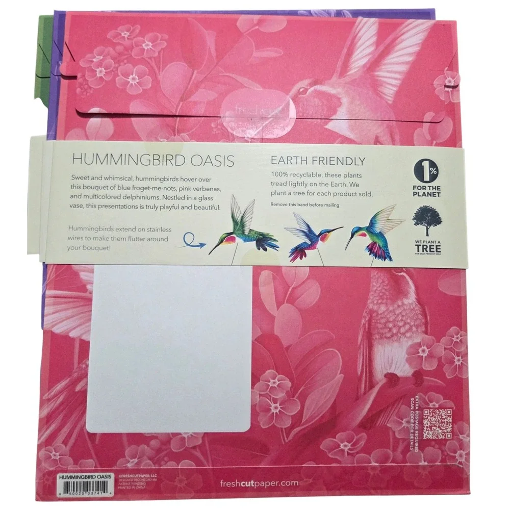 Freshcut Paper 3D Pop Up Greeting Cards Lot of 3 Designs Hummingbird 10x11.5